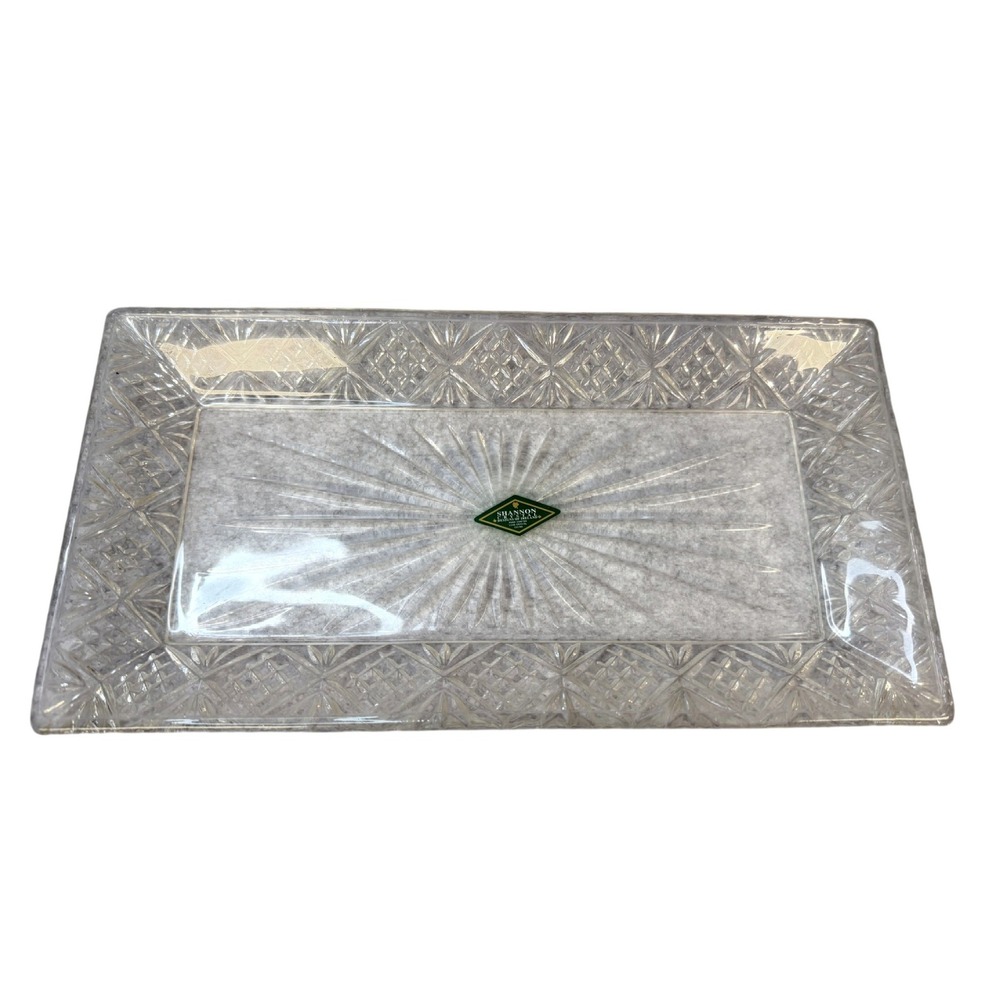 Shannon Crystal by Godinger Dublin 11.75" x 6.25" Rectangular Serving Tray
